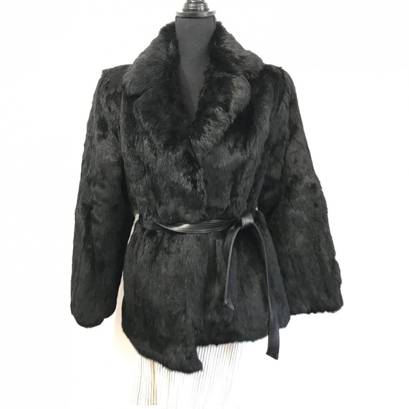 Elam Jackets & Blazers - Vintage Elam 100% Rabbit Fur Coat with Belt. Med